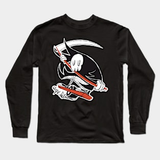 Dark Grin Reaper on Onewheel Long Sleeve T-Shirt